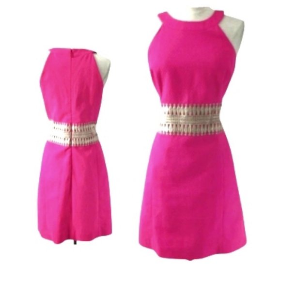 Dresses & Skirts - Lilly Pulitzer Ashlyn Pink Magenta Gold Shift Dress Sleeveless Summer Women 8